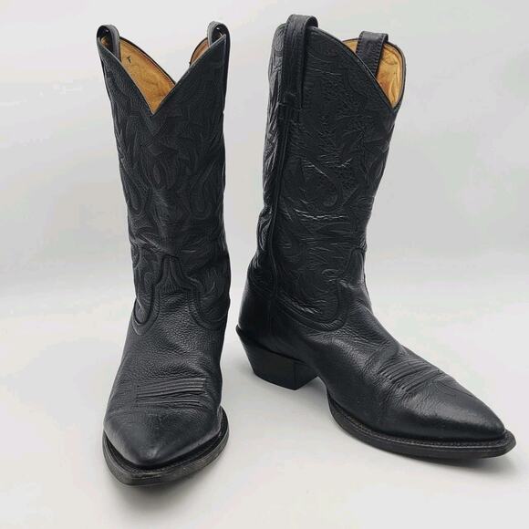 Ariat Mens 10D Med Black Deertan Heritage Western R Toe Boot 10002269 Leather - Picture 1 of 16